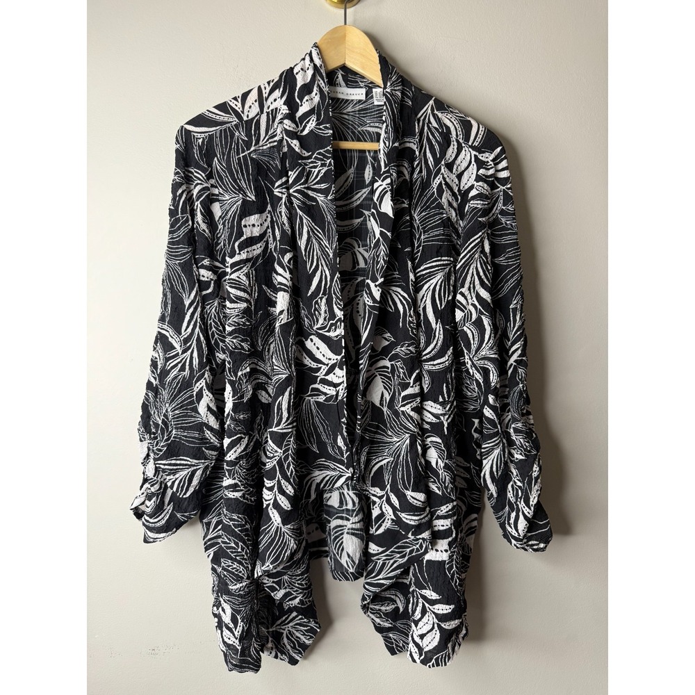 Suzan Graver Petite Textured Woven Cardieen, Large {#143-U